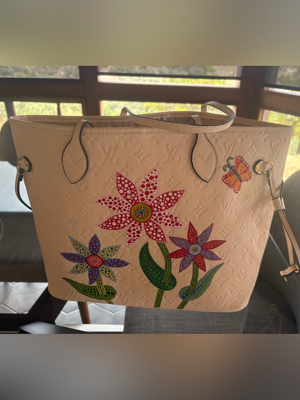 Monogram Empriente Neverfull Embossed Tote with Colorful Flower Accents - Picture 2 of 10